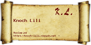 Knoch Lili névjegykártya